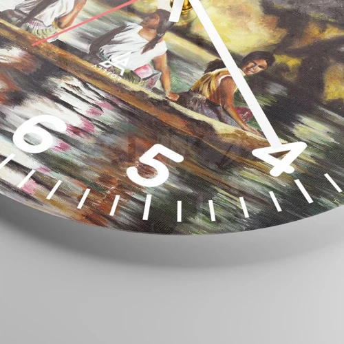 Wall clock - Clock on glass - Polinesian Paradise - 30x30 cm