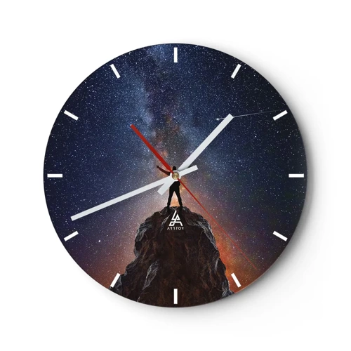 Wall clock - Clock on glass - Power Is with Me! - 30x30 cm