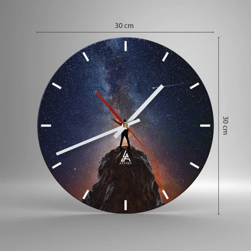 Wall clock - Clock on glass - Power Is with Me! - 30x30 cm