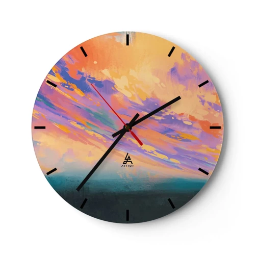 Wall clock - Clock on glass - Power of Attraction - 30x30 cm