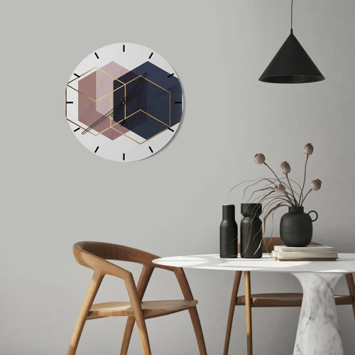 Wall clock - Clock on glass - Power of Simplicity - 40x40 cm