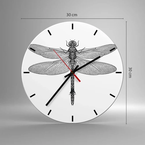 Wall clock - Clock on glass - Precision of Nature - 30x30 cm