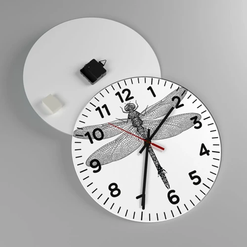 Wall clock - Clock on glass - Precision of Nature - 40x40 cm