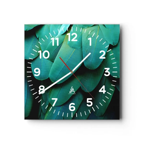 Wall clock - Clock on glass - Precision of Parrot Nature - 40x40 cm
