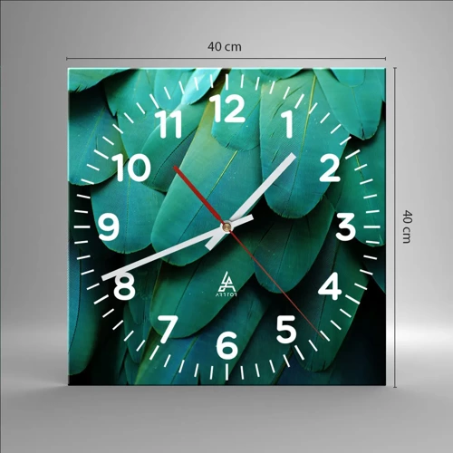 Wall clock - Clock on glass - Precision of Parrot Nature - 40x40 cm