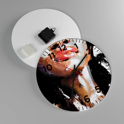 Wall clock - Clock on glass - Pride without Prejudice - 30x30 cm