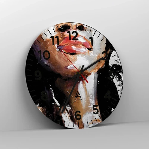 Wall clock - Clock on glass - Pride without Prejudice - 30x30 cm