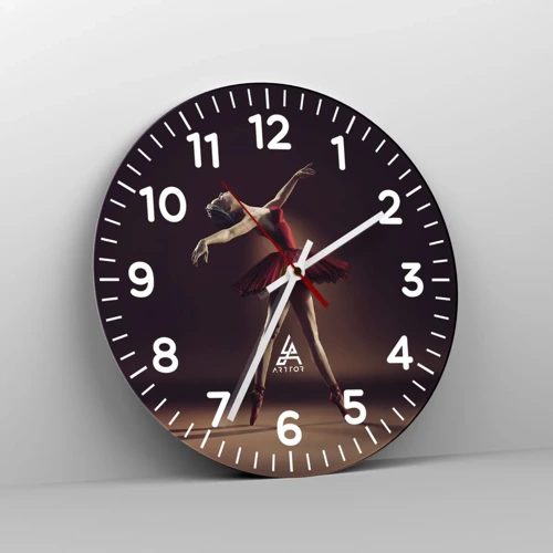 Wall clock - Clock on glass - Prima Ballerina - 30x30 cm