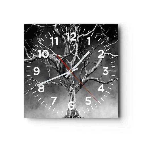 Wall clock - Clock on glass - Primordial and Sacred - 30x30 cm