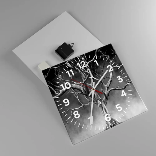 Wall clock - Clock on glass - Primordial and Sacred - 30x30 cm