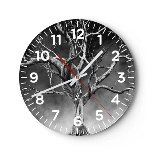 Wall clock - Clock on glass - Primordial and Sacred - 30x30 cm