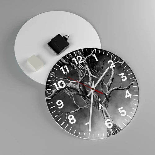 Wall clock - Clock on glass - Primordial and Sacred - 30x30 cm