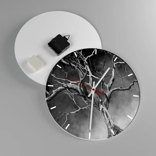 Wall clock - Clock on glass - Primordial and Sacred - 30x30 cm