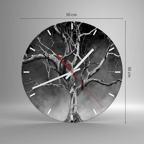 Wall clock - Clock on glass - Primordial and Sacred - 30x30 cm