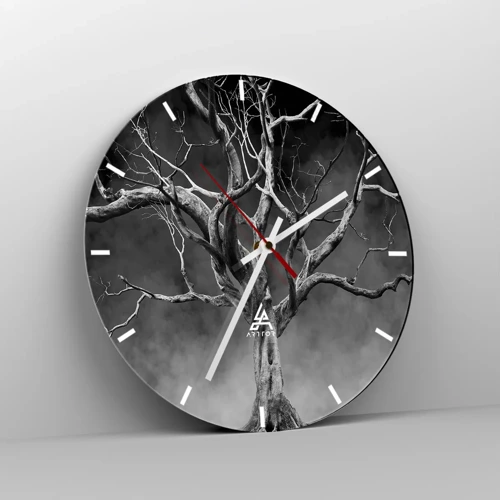 Wall clock - Clock on glass - Primordial and Sacred - 30x30 cm