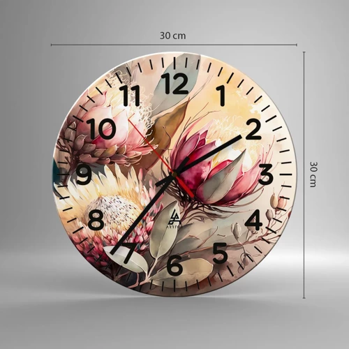 Wall clock - Clock on glass - Profile and En Face - 30x30 cm