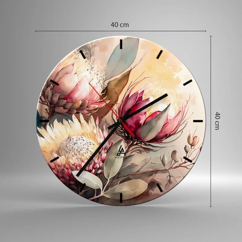 Wall clock - Clock on glass - Profile and En Face - 40x40 cm