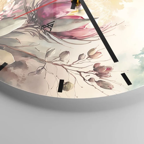 Wall clock - Clock on glass - Profile and En Face - 40x40 cm