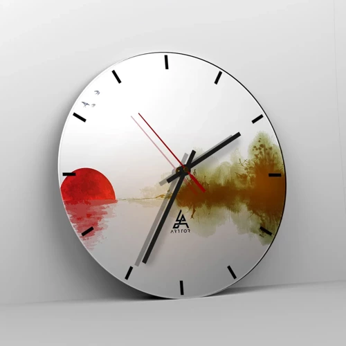 Wall clock - Clock on glass - Promise of Peace - 30x30 cm