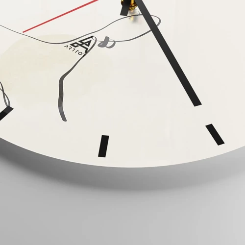 Wall clock - Clock on glass - Proud Look - 30x30 cm