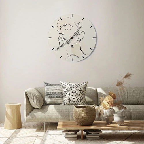 Wall clock - Clock on glass - Proud Look - 30x30 cm