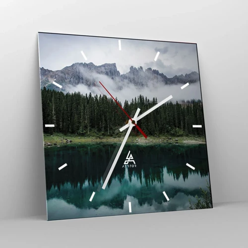 Wall clock - Clock on glass - Quiet Please, Let's Not Wake Up Still Waters - 30x30 cm