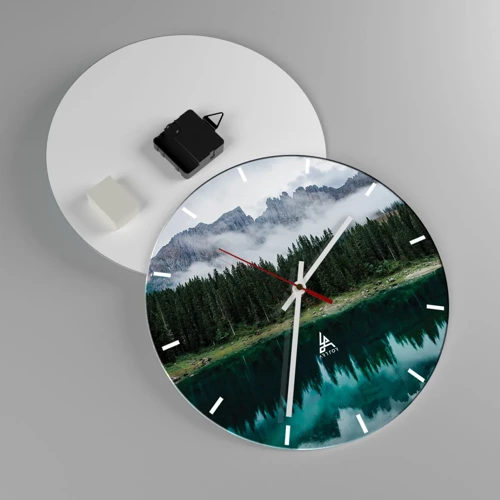 Wall clock - Clock on glass - Quiet Please, Let's Not Wake Up Still Waters - 30x30 cm