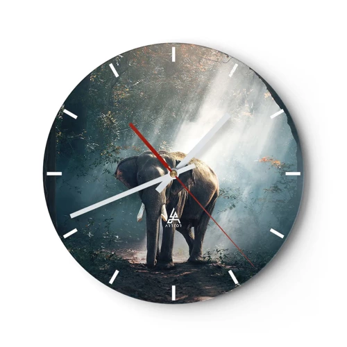 Wall clock - Clock on glass - Quiet Stroll - 30x30 cm