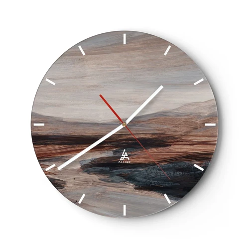 Wall clock - Clock on glass - Quiet Valley - 30x30 cm