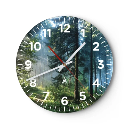Wall clock - Clock on glass - Radiant at Dawn - 40x40 cm