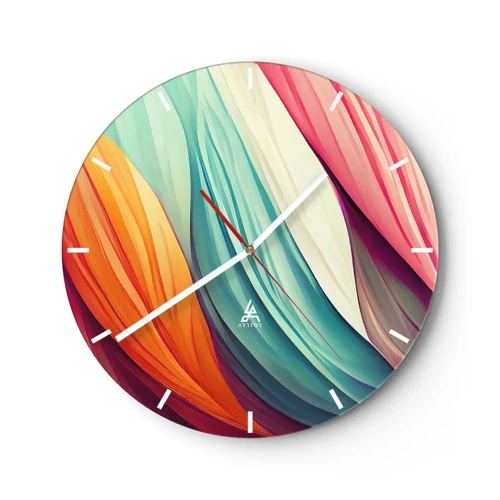 Wall clock - Clock on glass - Rainbow Knot - 30x30 cm