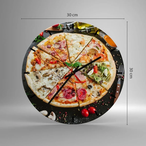 Wall clock - Clock on glass - Range of Flavours - 30x30 cm