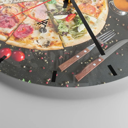 Wall clock - Clock on glass - Range of Flavours - 30x30 cm