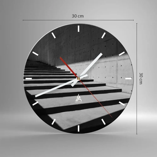 Wall clock - Clock on glass - Raw Beauty of Modernism - 30x30 cm