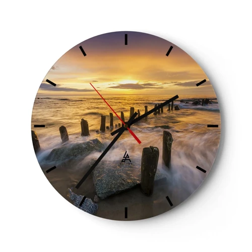 Wall clock - Clock on glass - Raw Beauty of the Baltic Sea - 30x30 cm