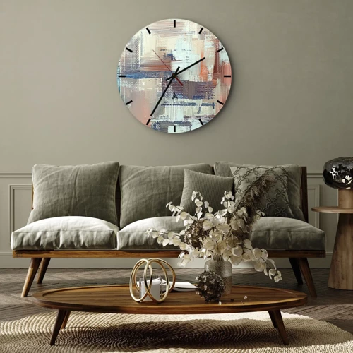 Wall clock - Clock on glass - Reaching Light - 30x30 cm