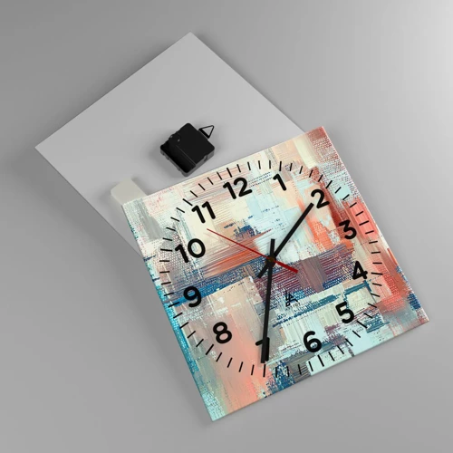 Wall clock - Clock on glass - Reaching Light - 30x30 cm