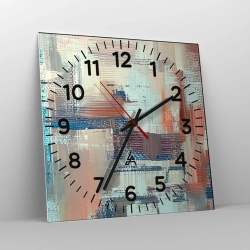 Wall clock - Clock on glass - Reaching Light - 30x30 cm