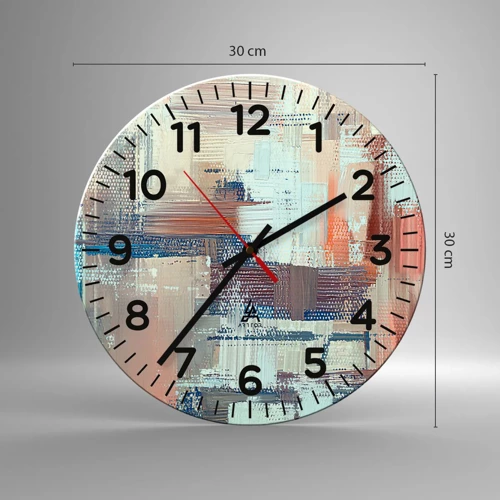 Wall clock - Clock on glass - Reaching Light - 30x30 cm
