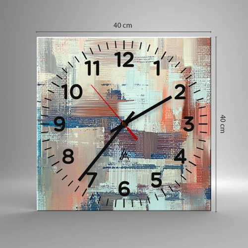 Wall clock - Clock on glass - Reaching Light - 40x40 cm