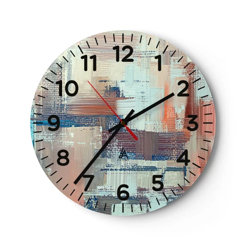 Wall clock - Clock on glass - Reaching Light - 40x40 cm