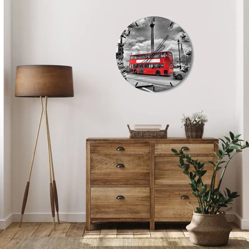 Wall clock - Clock on glass - Real Bloodstream of a City - 30x30 cm