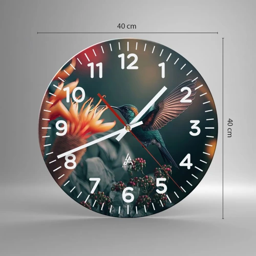 Wall clock - Clock on glass - Really Colourful Life - 40x40 cm