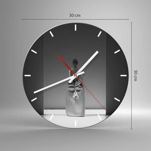 Wall clock - Clock on glass - Refined Simplicity - 30x30 cm