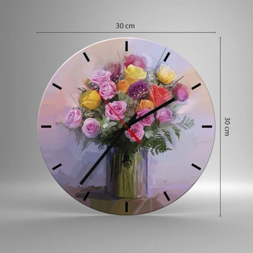 Wall clock - Clock on glass - Retained Beauty - 30x30 cm