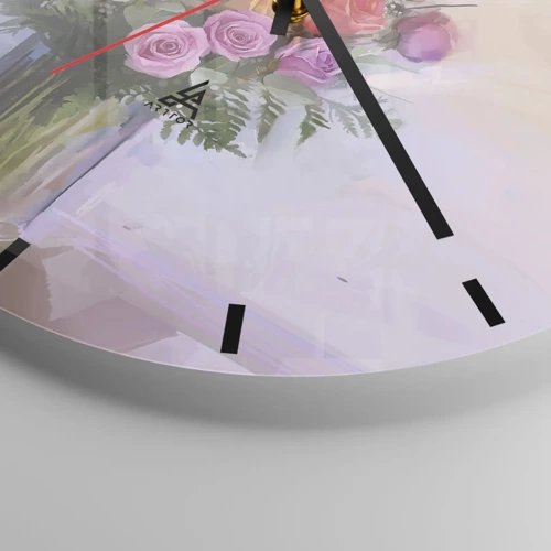 Wall clock - Clock on glass - Retained Beauty - 30x30 cm