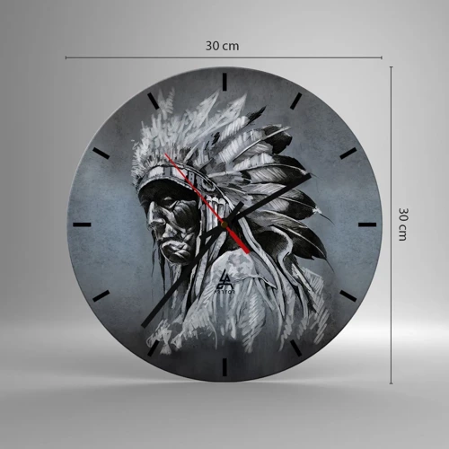 Wall clock - Clock on glass - Return to the Roots - 30x30 cm