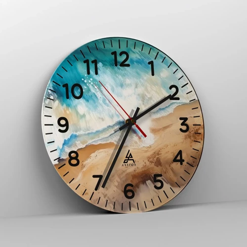 Wall clock - Clock on glass - Returning Wave - 40x40 cm