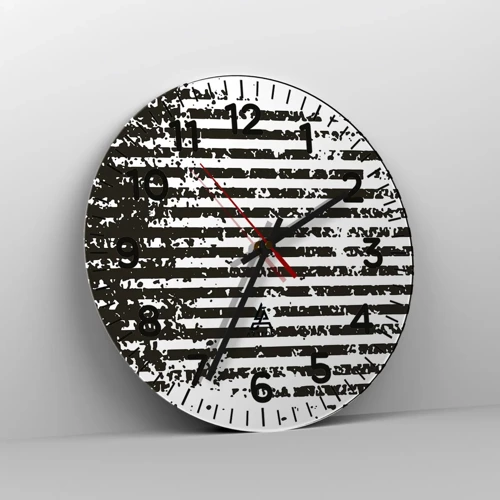 Wall clock - Clock on glass - Rhythm and Noise - 30x30 cm