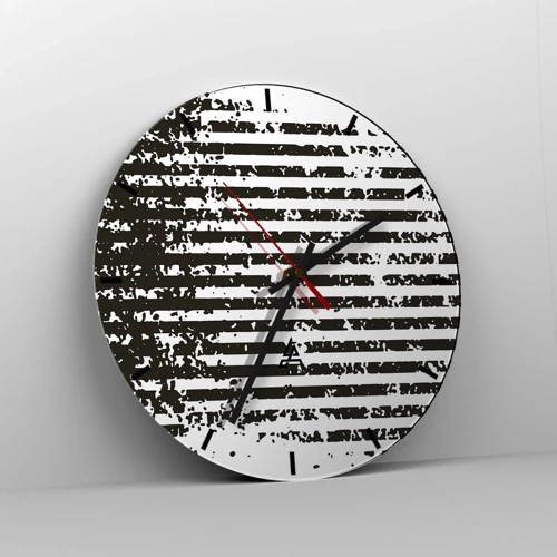 Wall clock - Clock on glass - Rhythm and Noise - 30x30 cm